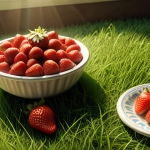 **A museum exhibit featuring the scent of freshly cut grass and sun-warmed strawberries, evoking childhood summer memories. Soft, nostalgic lighting.**